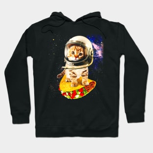 Space Cat Riding Tacos Hoodie